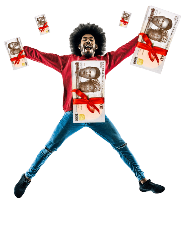 A picture of a happy Man jumping for joy